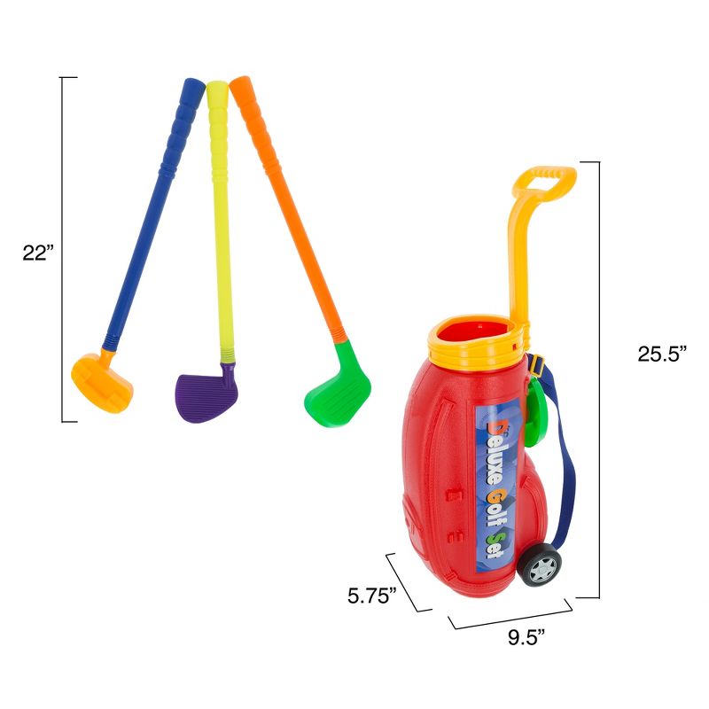 Toy Time Toddler Toy Golf Play Set with Plastic Bag, 2 Clubs, 1 Putter, 4 Balls, Putting Cup, 3 of 7