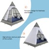 90.5" Outdoor Patio Wicker Triangle Tent Daybed Sunbed with Colorful Pillows and Curtain - 3 of 4