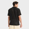 Men's Casual Fit Short Sleeve Open Weave Camp Collar Button Down Shirt - Goodfellow & Co™ Black - 2 of 3
