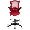 Emma and Oliver Mid-Back Mesh Ergonomic Drafting Chair with Foot Ring and Flip-Up Arms - 3 of 4
