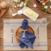 DII French Stripe Placemat Set 6 Piece, Taupe/Blue, 13x19" - 3 of 4