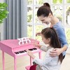 Costway 30-Key Classic Baby Grand Piano Toddler Toy Wood w/ Bench & Music Rack PinkBlack - 3 of 4