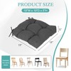 Aoodor 19x19x5 Inch Tufted Outdoor Chair Cushions, Water and Fade Resistant Polyester Dining Chair Pads with Ties for Patio Furniture, Set of 4 - 4 of 4