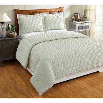 King Isabella Comforter 100% Cotton Tufted Chenille Comforter Set Sage - Better Trends