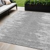 Silver Gray And Ivory Abstract Washable Indoor Outdoor Area Rug - 2 of 4