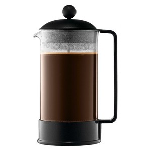 Bodum Brazil 8 Cup 34oz French Press Coffee Maker Black: Glass Carafe, Dishwasher-Safe, Manual Coffee Presser - 1 of 4