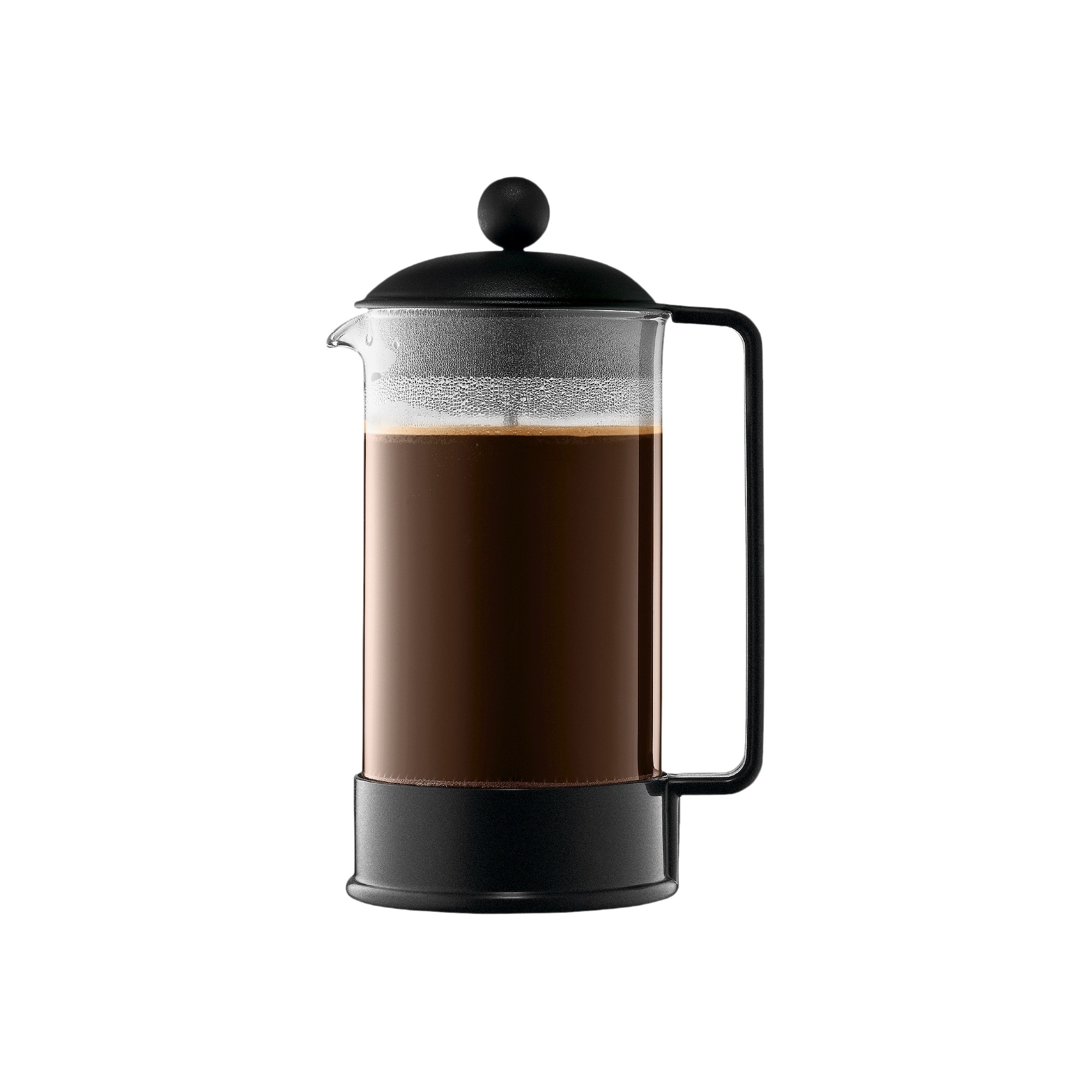 Bodum Brazil 8 Cup 34oz French Press Coffee Maker Black: Glass Carafe, Dishwasher-Safe, Manual Coffee Presser