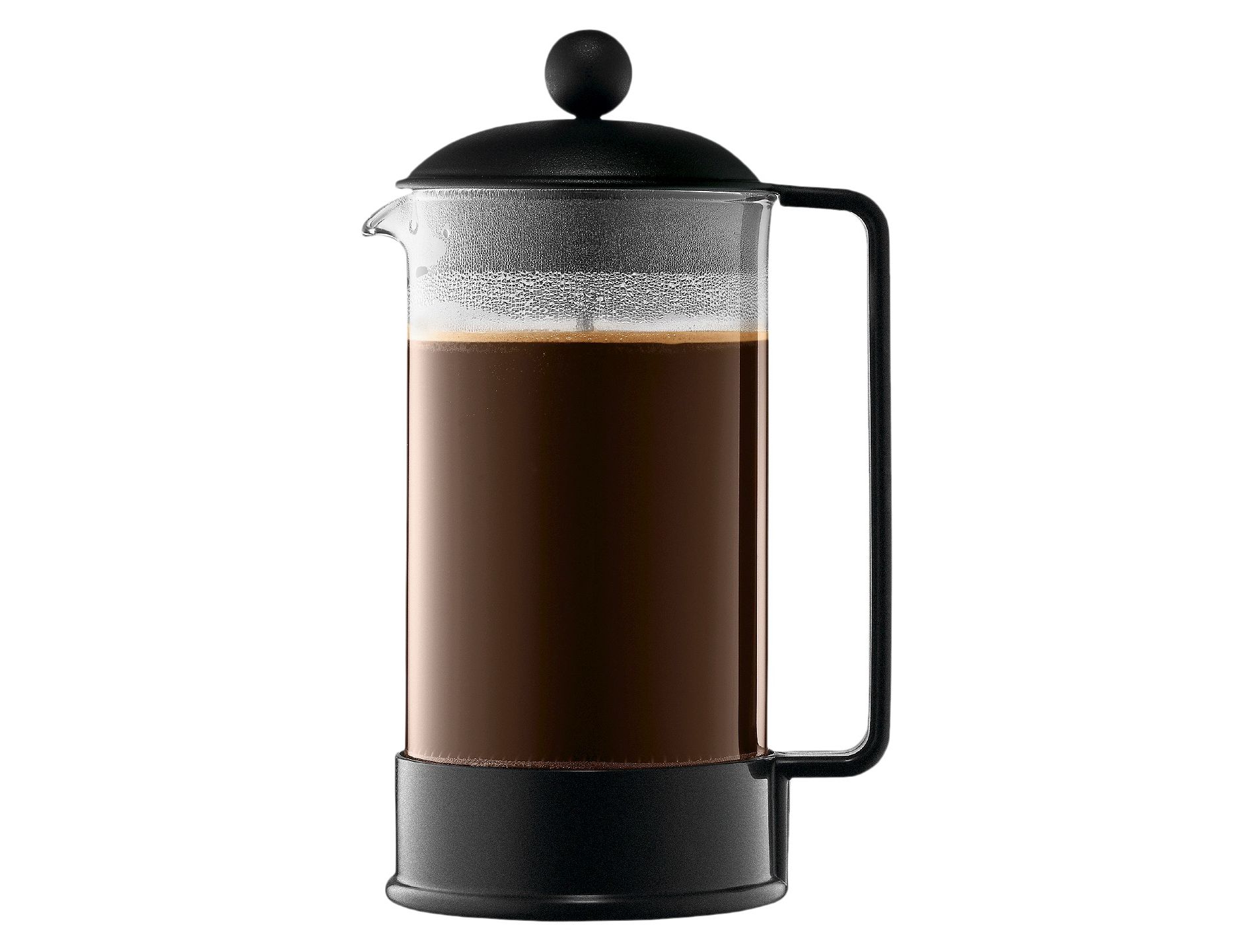 Bodum Brazil 8 Cup 34oz French Press Coffee Maker Black: Glass Carafe, Dishwasher-Safe, Manual Coffee Presser