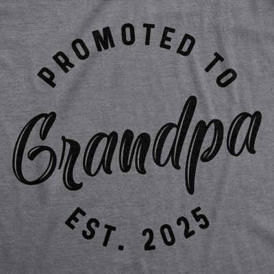 Мужские футболки Crazy Dog T-Shirts, Inc. Mens Funny T Shirts Promoted to Grandpa 2025 Sarcastic Family New Baby Graphic Tee for Men - Crazy Dog Men's T Shirt Gift for Dad Dark Grey S — фото 2