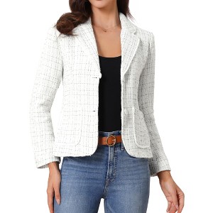 INSPIRE CHIC Women's Notch Lapel Long Sleeve Button Blazer - 1 of 4