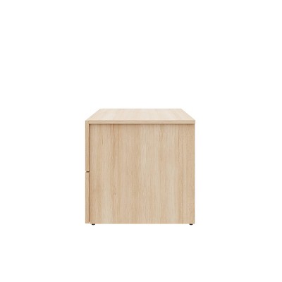 Natural Blonde Oak 2-Drawer Modern Nightstand
