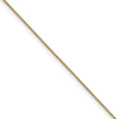 Black Bow Jewelry 0.7mm, 14k Yellow Gold, Solid Box Chain Necklace
