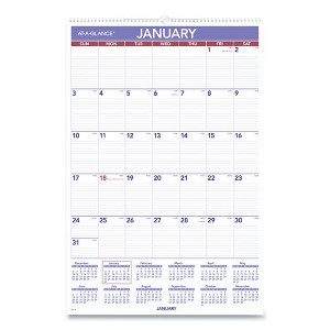 Monthly Wall Calendar with Ruled Daily Blocks, 20 x 30, White Sheets, 12-Month (Jan to Dec): 2025 - 1 of 4