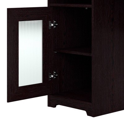 Espresso Oak L-Shaped Computer Desk with Hutch and Storage