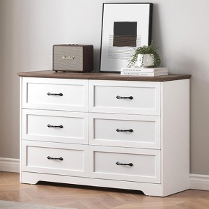 Dresser with 5 Drawers, Tall Wood Drawer Dresser Chest of Drawers for Closet, Bedroom,Living Room, Hallway, Nursery, Kids Bedroom - 1 of 4