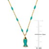 EVERLY JEWELRY | 14K Yellow Gold Green Enamel Fish Station Necklace - 18 inch - 4 of 4