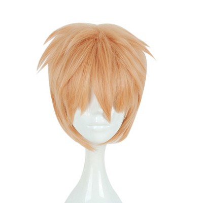 Unique Bargains Women's Wigs 12" Yellow with Wig Cap 21.5'' - 22.5''