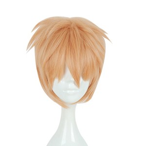 Unique Bargains Women's Wigs 12" Yellow with Wig Cap 21.5'' - 22.5'' - 1 of 4