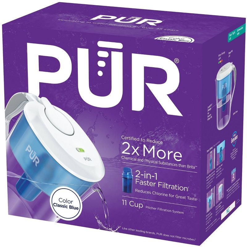 PUR 11 Cup Water Filtration Pitcher - Blue/White, 4 of 10