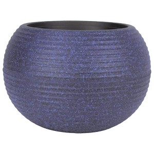 The HC Companies 12 Inch Atlas Sphere Planter with Drainage Hole, Indoor or Outdoor Use, Decorative Round Plastic Plant Pot for Herbs or Flowers, Blue - 1 of 4