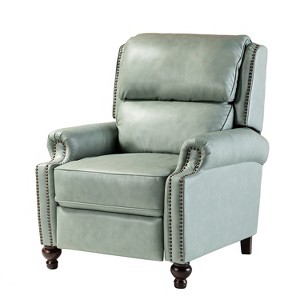 Elisabete Modern Wingback Genuine Leather Recliner with Vintage Nail Head Trim for Living Room and Bedroom  | ARTFUL LIVING DESIGN - 1 of 4