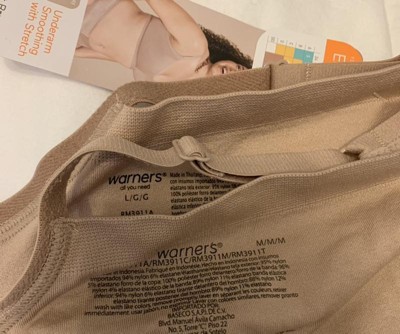 Warners Women's Blissful Benefits Underarm-Smoothing with Seamless Stretch  Wireless Lightly Lined Comfort Bra Rm3911w, Butterscotch, Large :  : Clothing, Shoes & Accessories