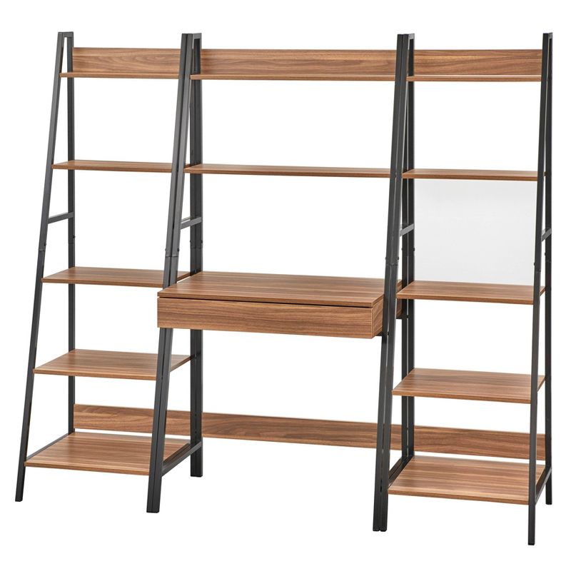 3pc Denton Ladder Desk and Shelf Walnut/Black - Buylateral, 1 of 9