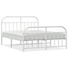 vidaXL Metal Bed Frame with Headboard and Footboard White 53.9 in.x74.8 in. Full - 2 of 4