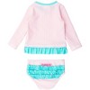 RuffleButts Toddler Girls UPF50+ Seersucker Long Sleeve Rash Guard Bikini - 2 of 4