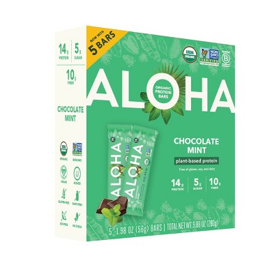 ALOHA Chocolate Mint Protein Bars - 9.88oz/5ct
