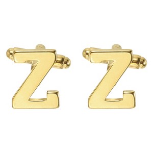 Unique Bargains Men Weddings Gift Classic Alphabet Cuff Links with Box 2 Pcs - 1 of 3