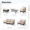 Captiva Designs 7pc Extra Large Metal and Rattan Outdoor Patio Conversation Set with Loveseat and Ottomans - 2 of 4