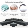 8-Pieces Outdoor Patio Furniture Sets, Garden Conversation Wicker Sofa Set, Single Sofa Combinable, Beige Cushions Gray Wicker - 2 of 4