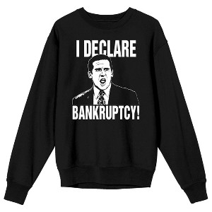 The Office I Declare Bankruptcy Crew Neck Long Sleeve Men's Black Sweatshirt - 1 of 3