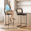 GlasFlength Dining Set with Rattan Back, Solid Wood Back, Velvet Seat for Dining Room, Kitchen, Counter, Black, 18.9"*17.7"*42.54" - 4 of 4