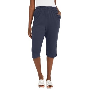 Jessica London Women's Plus Size Soft Ease Capri - 1 of 4
