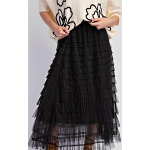 Women's Mesh Ruffle Maxi Skirt - Easel M - 1 of 4