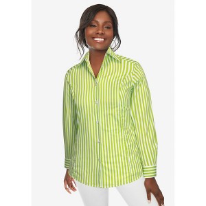 Jessica London Women's Plus Size Wrinkle-Free Stretch Poplin Shirt - 1 of 4