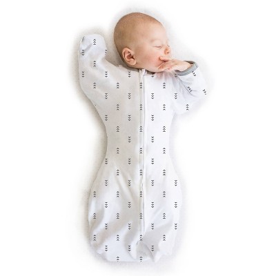 SwaddleDesigns Transitional Swaddle Sack Wearable Blanket - Black Arrows on White - S - 0-3 Months