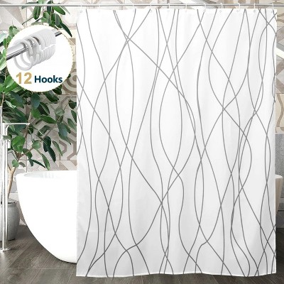 LunaLulinlk Striped Fabric Shower Curtain