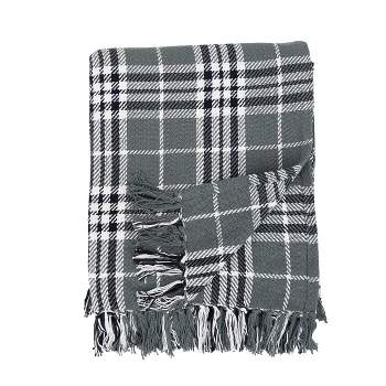 C&F Home Max Plaid Gray 50" x 60" Throw Blanket with Fringe with Fringe