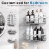 Attop Silver 5-Pack Rust-Resistant Stainless Steel Large Capacity Shower Shelves - No Drilling or Gluing Required Bathroom Storage Racks - 2 of 4