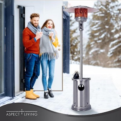 Tall Stainless Steel Outdoor Propane Patio Heater with Table