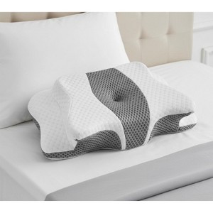 LISM Contour Bed Pillow,Adjustable Bed Memory Foam Pillows for Side Back Stomach Sleeper - 1 of 4