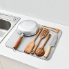 LunaLulinlk Dish Drying Mat for Kitchen 2 Pack, Absorbent Microfiber Dishes Drainer Mats 19.2 x 15.8 Inch, Gray - 3 of 4