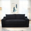 Loveseat Sofa with Memory Foam & Steel Frame No Assembly,Convertible 2-in-1 Design,for Small Spaces, Apartments, Home Office & Bedroom (Black) - 3 of 4