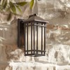 Kathy Ireland Sierra Craftsman Mission Outdoor Wall Light Fixture Rubbed Bronze 10 1/2" Frosted Seeded Glass Panels for Post Exterior Barn Deck House - 2 of 4