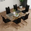Sapphtopaz Modern Simple Dining Chairs Set, Faux Leather Padded Seat Kitchen Chairs with Chrome Metal Legs for Dining Room, Kitchen - 2 of 4
