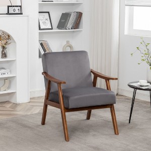 CAVINAS Accent Chair Comfy Chair Lounge Chair with Microfiber Upholstery and Solid Wood Frame for Living Room, Bedroom - 1 of 4