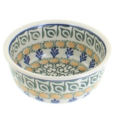 Blue Rose Polish Pottery Herb Garden Small Bowl